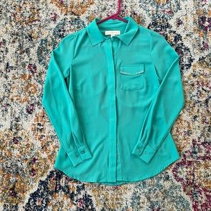 Blouse. Nicki Minaj. Pool green/teal. XS.